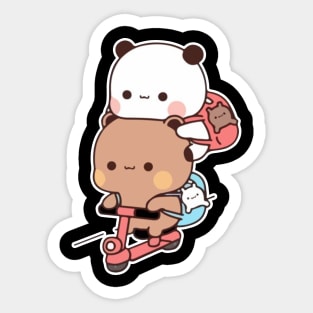 PANDA AND BROWNIE Sticker